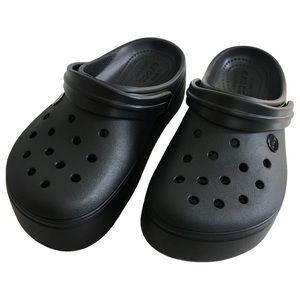 BRAND NEW BLACK PLATFORM CROCS